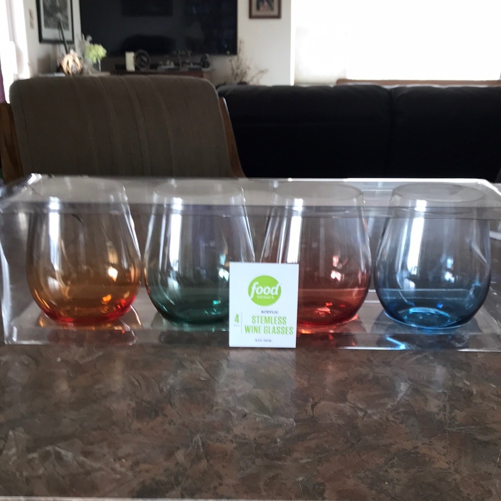 Food network stemless wine glass set